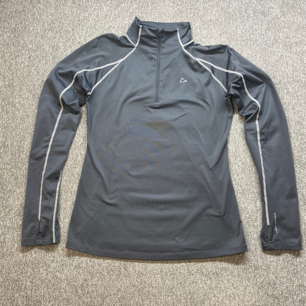 Paradox Women's‎ Gray Quarter Zip Long Sleeve Athletic Top Size M Baselayer Warm